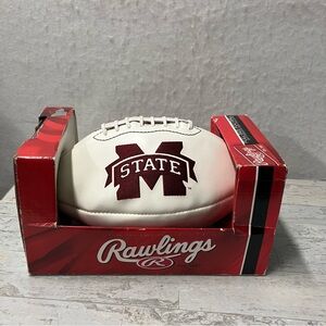 Mississippi State Bulldogs Logo FOOTBALL NCAA Full-Size White Panel Autograph